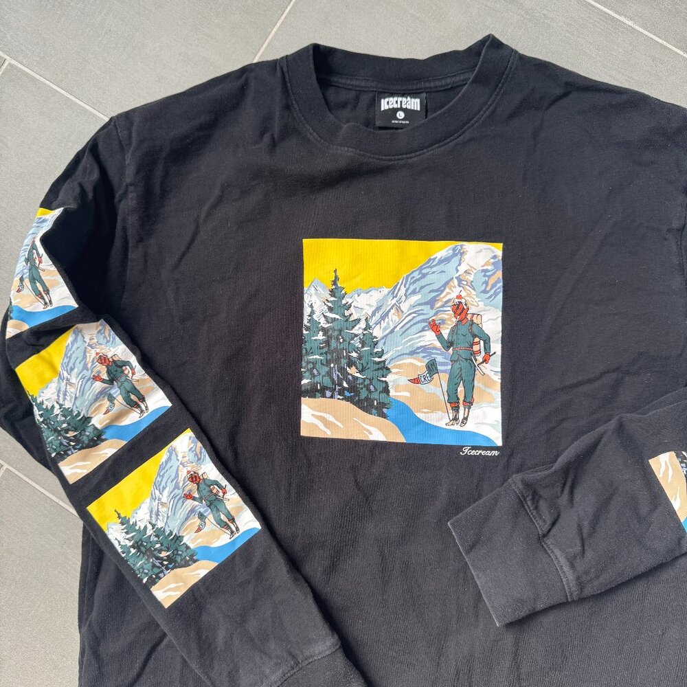 Billionaire Boys Club Ice Cream Long Sleeve T-Shirt BBC Mountain Climber Graphic